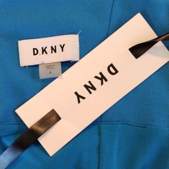 NWT DKNY Blue Ponte Knit Sheath Dress - Picture 9 of 12